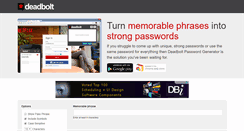 Desktop Screenshot of deadboltpasswordgenerator.com